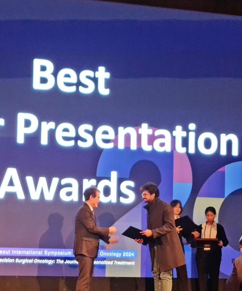 best presentation award in oncology conference Dr Srikarthik Voleti Chennai