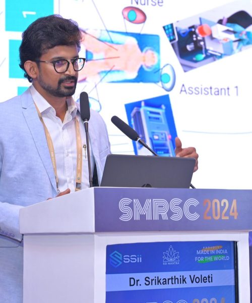 Dr Srikarthik Voleti presenting surgical oncology research at international conference Chennai